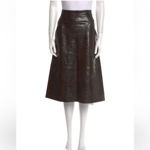 **SOLD** Kobi Halperin Brown Faux Leather Skirt